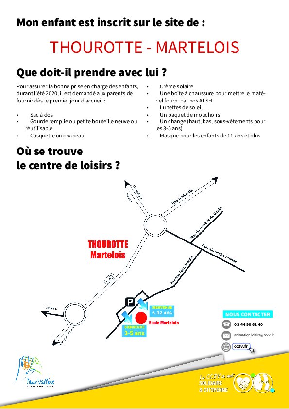 Accès Centre de loisirs THOUROTTE Martelois