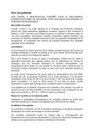 AVIS PUBLICITE AMI CC2V BORNES DE RECHARGE