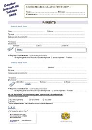 Dossier d'inscription Accueils de loisirs 2025