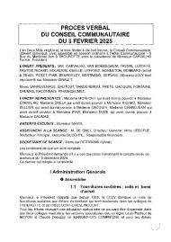 Procès verbal du Conseil Communautaire du 3 février 2025