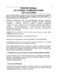 Procès verbal du Conseil Communautaire du 7 avril 2026