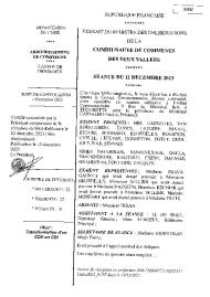 Délibérations du Conseil Communautaire CC2V du 11 décembre 2023 - Partie 2