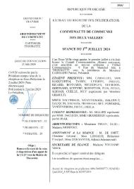 Délibérations du Conseil Communautaire CC2V du 1er juillet 2024 - PARTIE 2