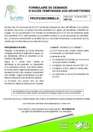Demande d'accès temporaire déchetterie