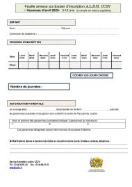 Inscription accueil de loisirs printemps 2025