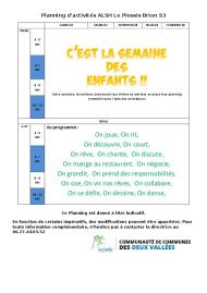 Planning d’activités ALSH - 3ème semaine - Le Plessis Brion