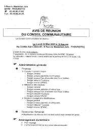 Ordre du jour du Conseil Communautaire du 22 mai 2023