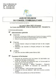 Ordre du jour du 31 mars 2025